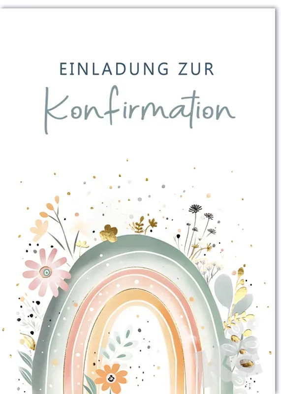 Kurt Eulzer 11-3612 uitnodiging confirmatie regenboog 5 stuks