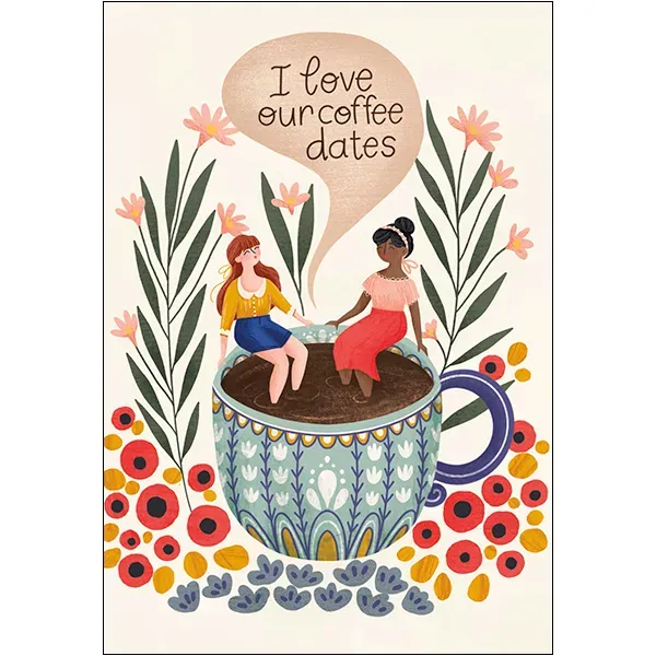 Sellers Publishing Friendship F12139 wenskaarten 6 stuks koffie
