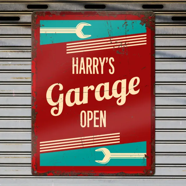 Gozi Garage metalen bord 30x40cm stoer persoonlijk