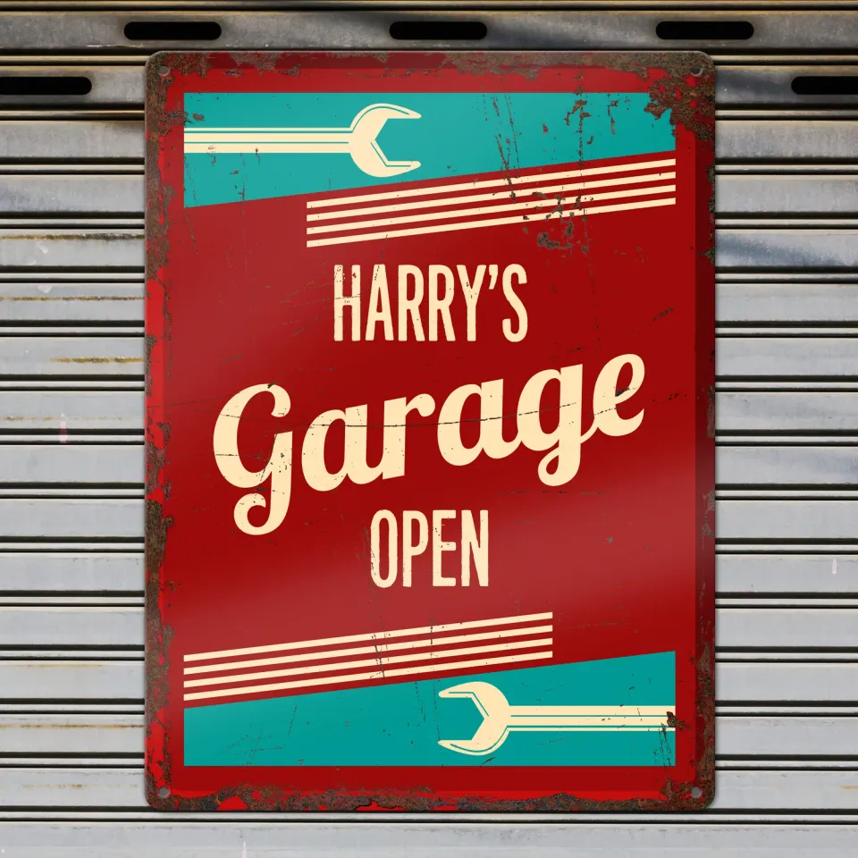 Gozi Garage metalen bord 30x40cm stoer persoonlijk