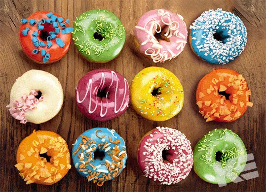 Kurt Eulzer 30-2331 Donuts 3D-kaart gebak glazuur