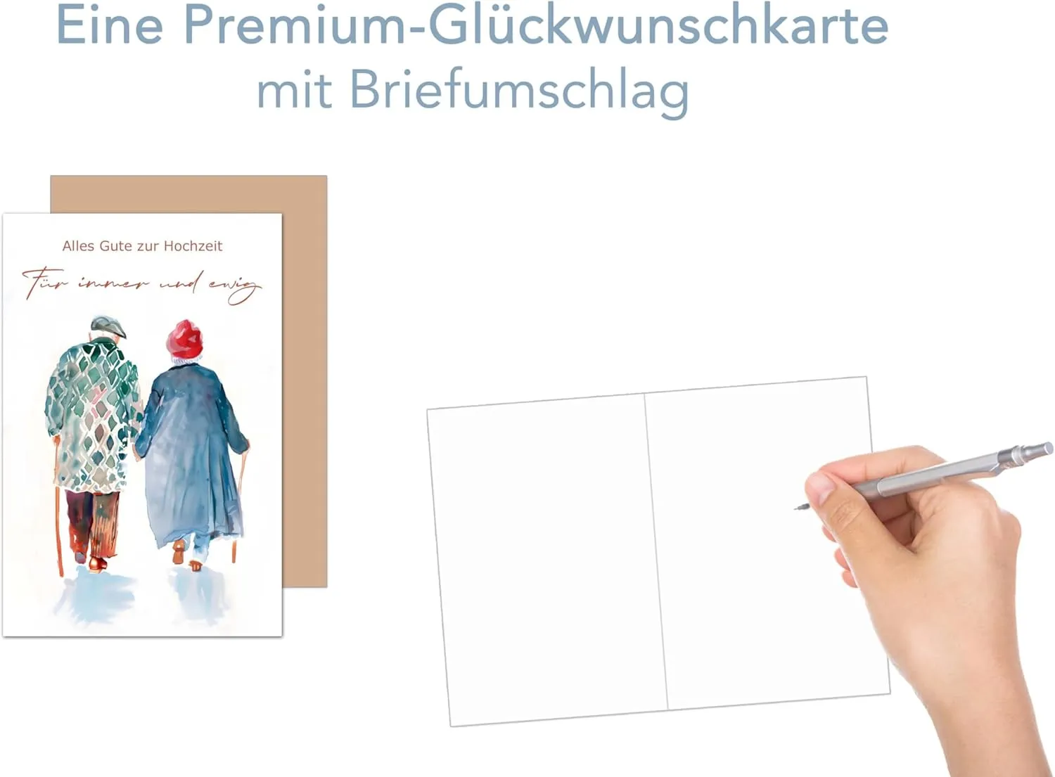 Edition Seidel H481 SW024 huwelijkskaart Just Married met envelop