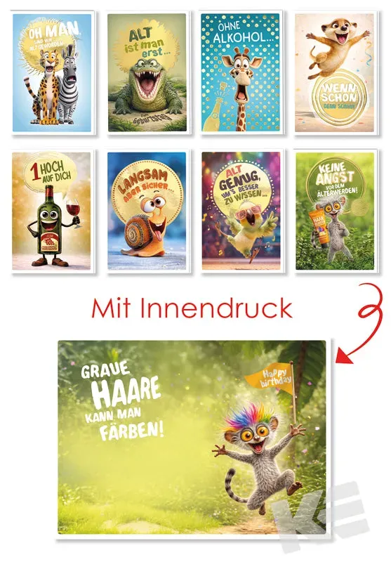 Kurt Eulzer 51-2708 wenskaarten humor 48 stuks goud