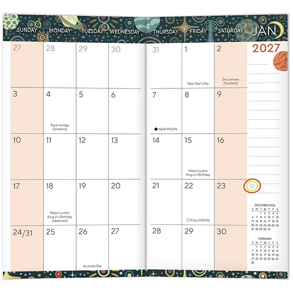 Sellers Publishing Cosmic Dreams 2027 pocket planner klein