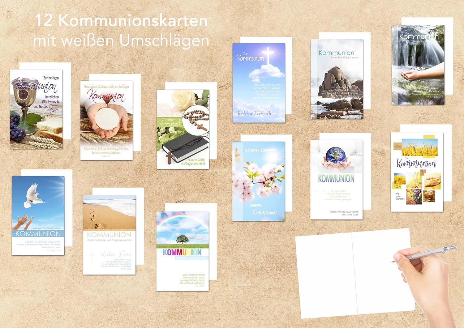 Edition Seidel communiekaarten set 12 stuks met enveloppen