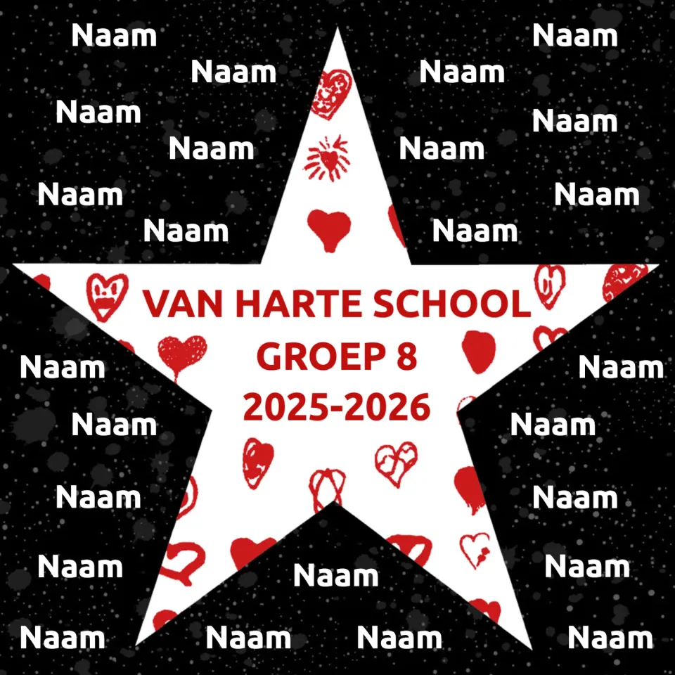 Gozi Van Harte School stoeptegel template persoonlijk