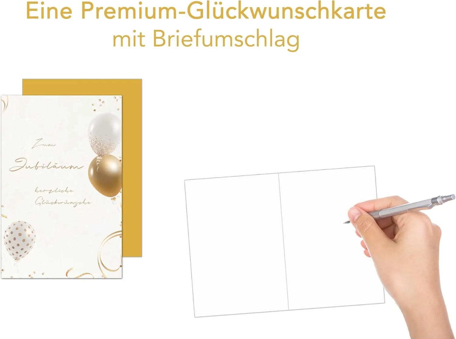 Edition Seidel Premium J132 SW024 jubileumkaart met envelop goud