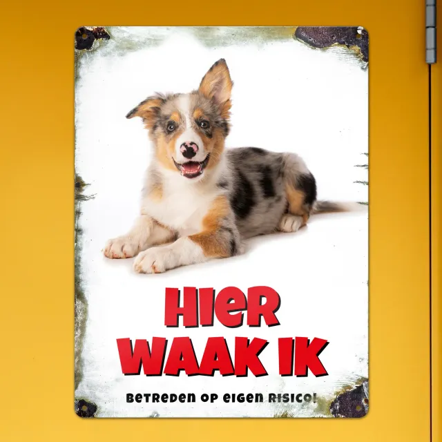 Gozi Hond metalen bord 30x40cm waarschuwing