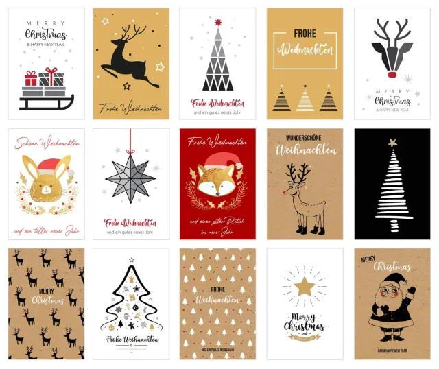 Edition Seidel 20668 kerst ansichtkaarten 30 stuks 15 motieven
