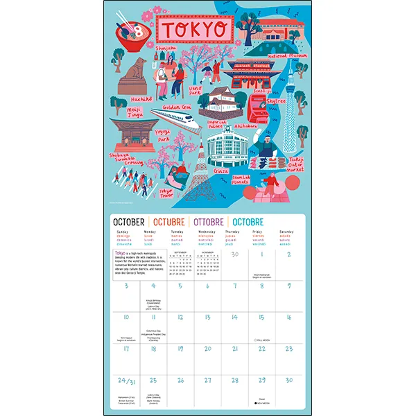 Sellers Publishing Drawn to Travel 2027 wandkalender steden