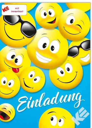 Kurt Eulzer 41-3530 uitnodigingskaarten smileys 5 stuks
