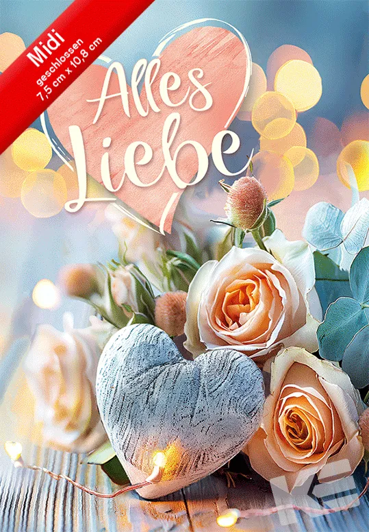 Kurt Eulzer 45-4113 wenskaart midi Alles Liebe bloemen