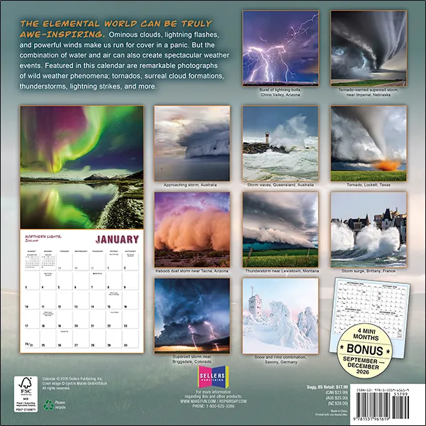 Sellers Publishing Weather Gone Wild wandkalender 2027 weer