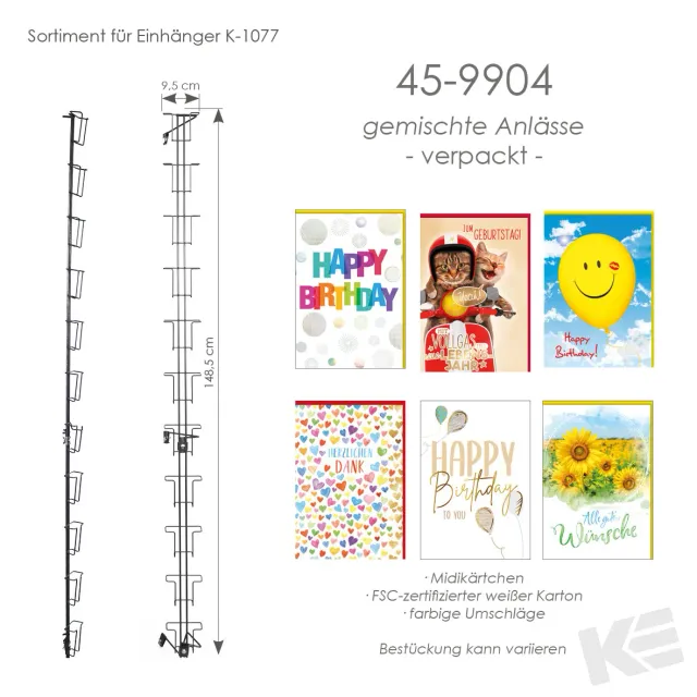 Kurt Eulzer 45-9904 midi wenskaarten 12 motieven gemengd