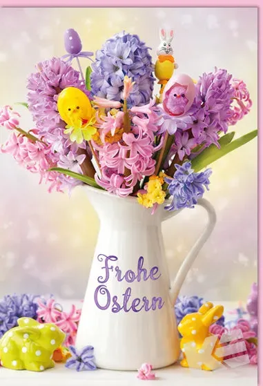 Kurt Eulzer 13-1006 paaskaart vaas bloemen per stuk