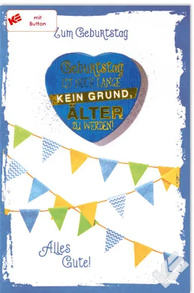 Kurt Eulzer 51-1255 wenskaart button hartvorm met reliëf