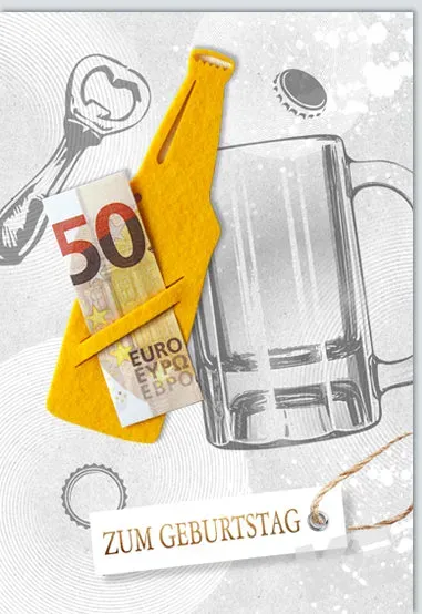 Kurt Eulzer 51-1005 geldkaart verjaardag 50 jaar bier