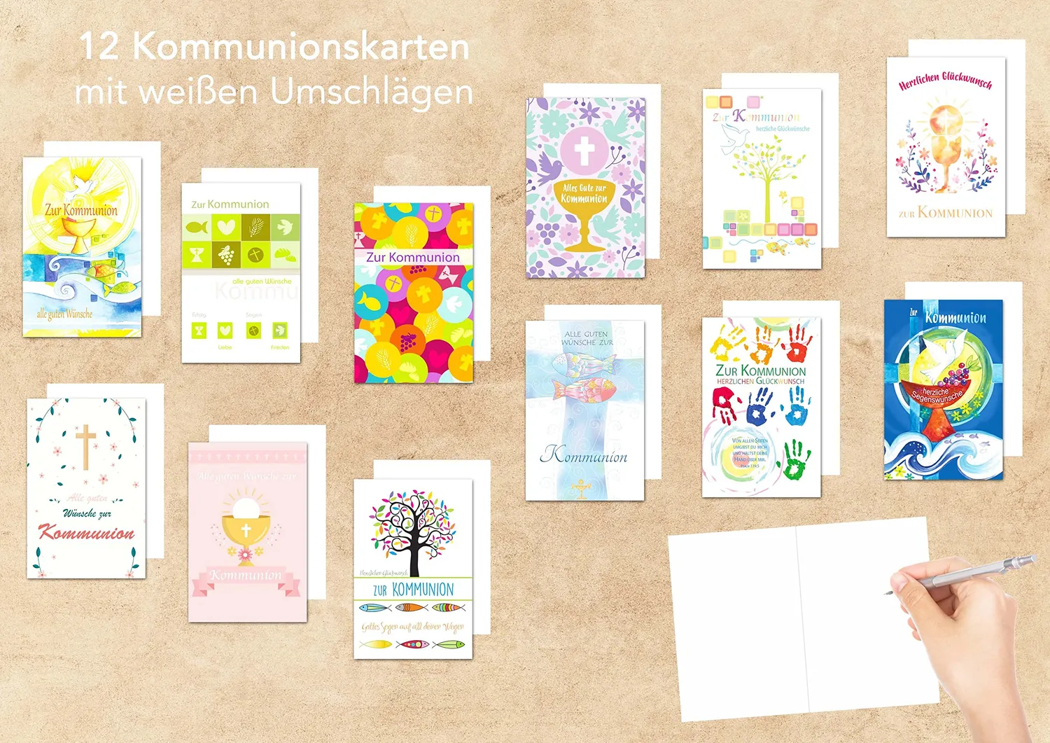Edition Seidel 21255 communiekaarten 12 stuks met enveloppen