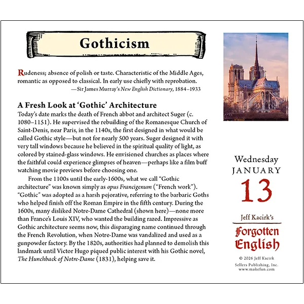 Sellers Publishing Forgotten English 2027 dagkalender Engelse woorden