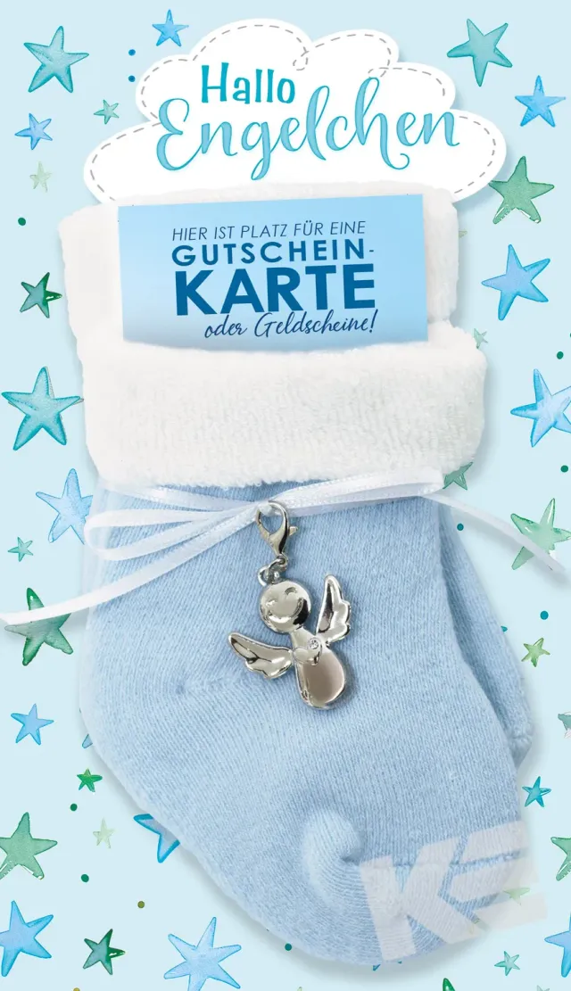 Kurt Eulzer 31-1095 babykaart jongen sokjes blauw