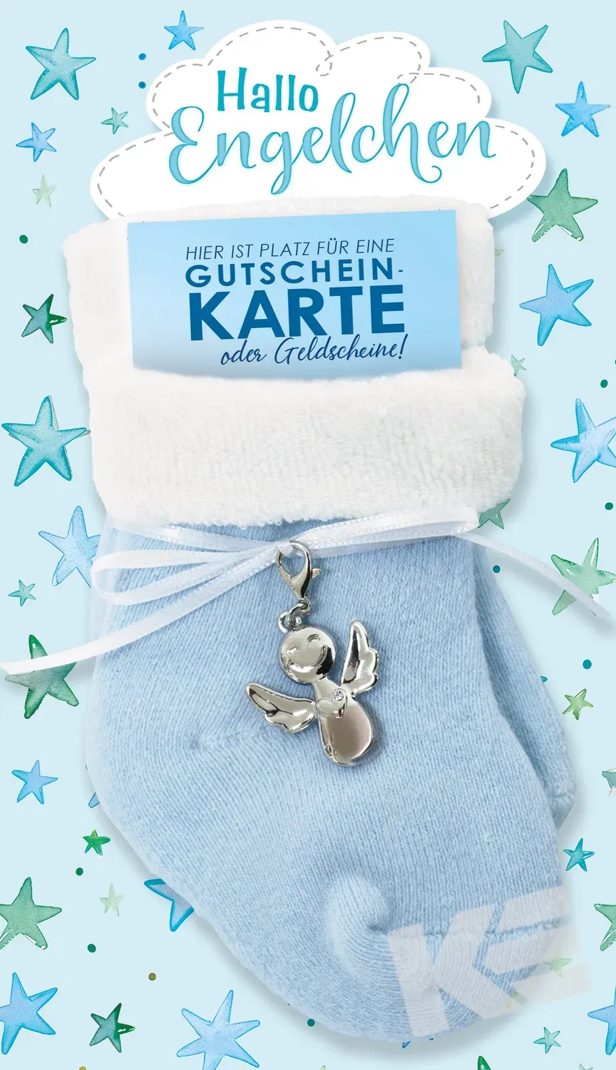 Kurt Eulzer 31-1095 babykaart jongen sokjes blauw