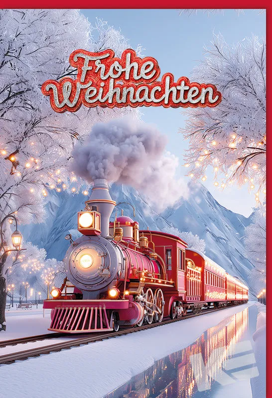 Kurt Eulzer 22-1121 Kerstkaart Trein 3D-effect per stuk
