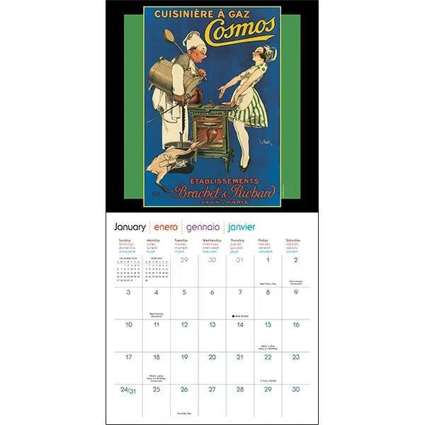 Sellers Publishing Bon Appétit wandkalender 2027 vintage