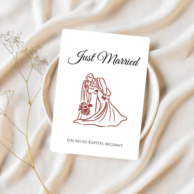 Lilly Braun Just Married 5040 postkaart enkel bruiloft