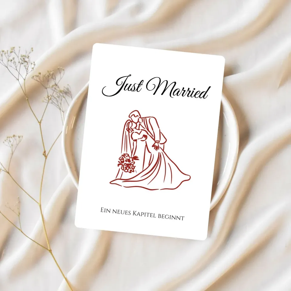 Lilly Braun Just Married 5040 postkaart enkel bruiloft