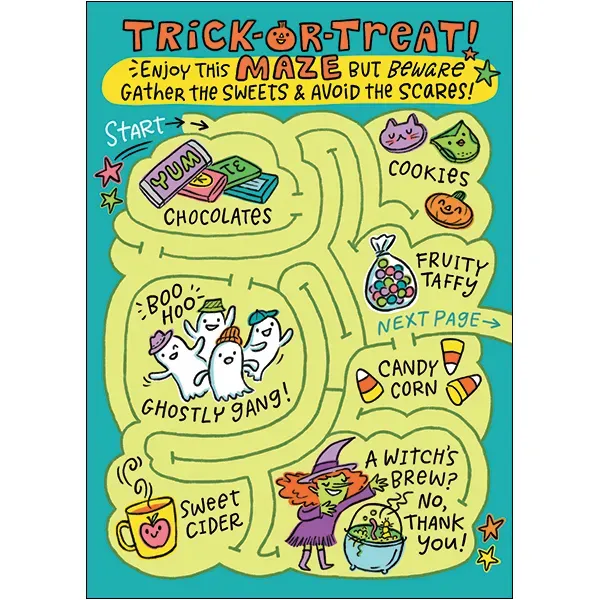 Sellers Publishing Halloween HL12982Q kaarten 3 stuks doolhof