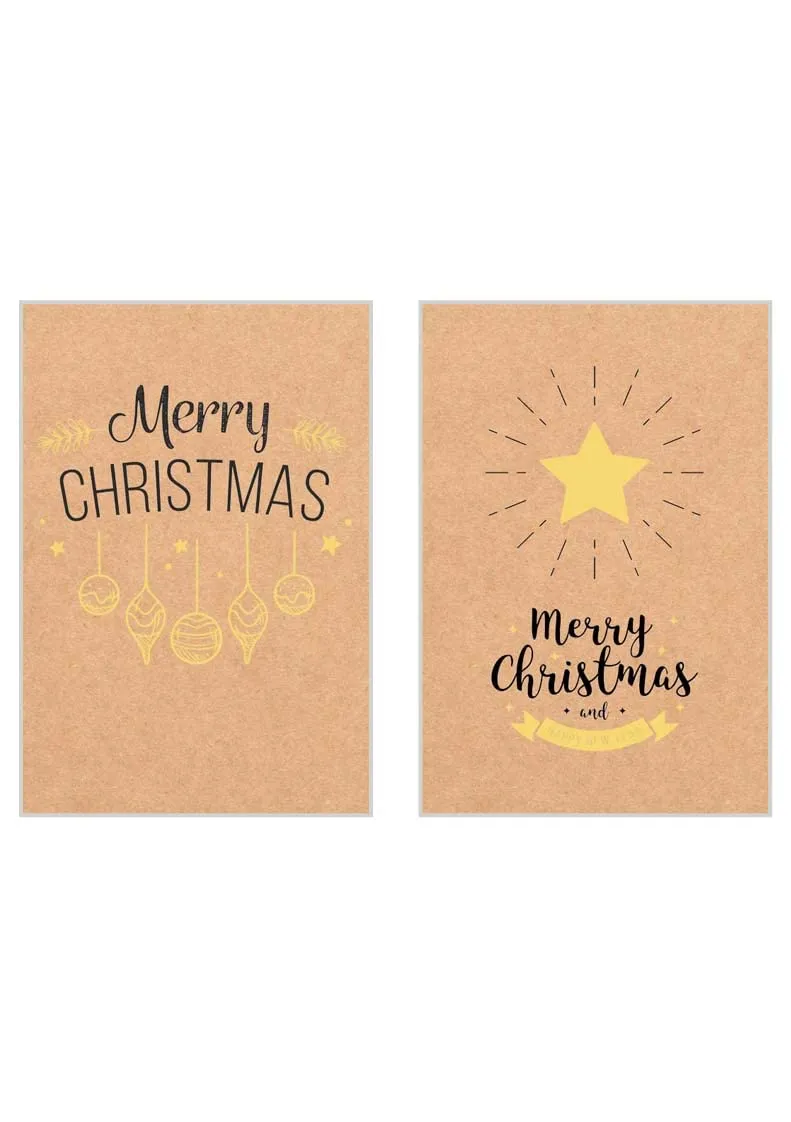 Edition Seidel 21788 kerstkaarten kraftpapier 6 stuks envelop