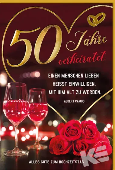 Kurt Eulzer 72-1142 gouden huwelijkskaart 50 jaar 1 stuk
