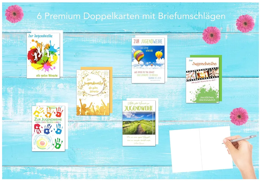 Edition Seidel Premium 20524 jeugdwijdingkaarten set 12 met envelop