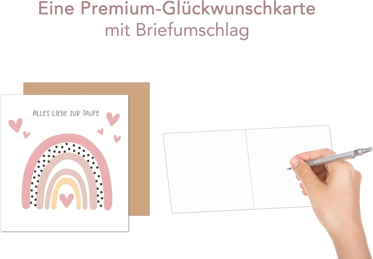 Edition Seidel Premium doopkaart ETQ112 regenboog vierkant
