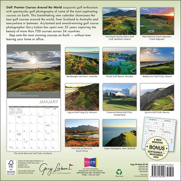 Sellers Publishing Golf Premier Courses 2027 wandkalender