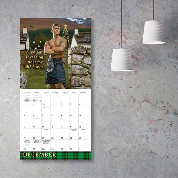 Sellers Publishing Kilty Pleasures 2027 wandkalender mannen