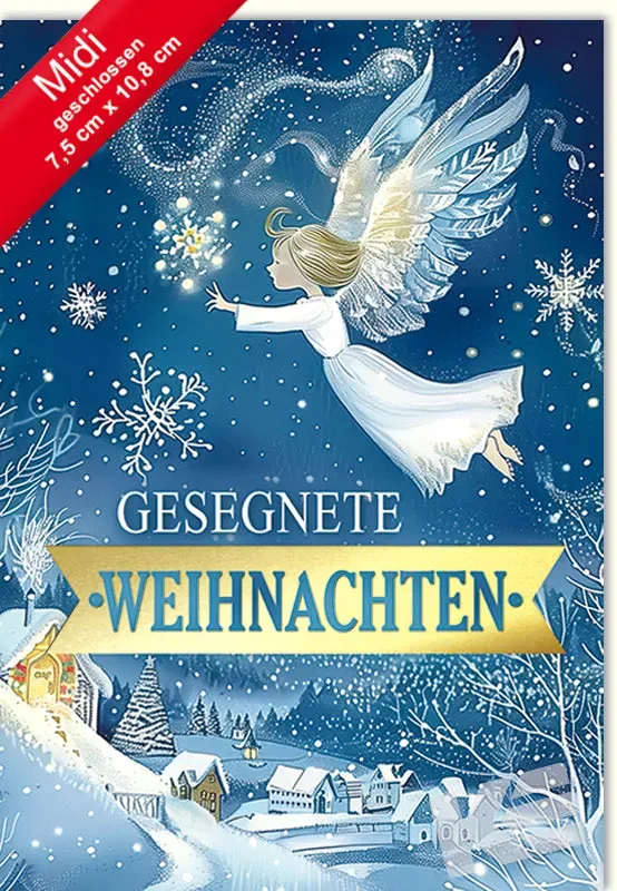 Kurt Eulzer 45-2212 kerstkaart engel winterlandschap reliëf