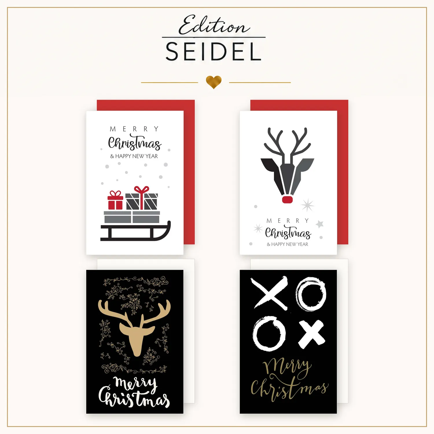 Edition Seidel 36704 kerstkaarten set van 20 met envelop