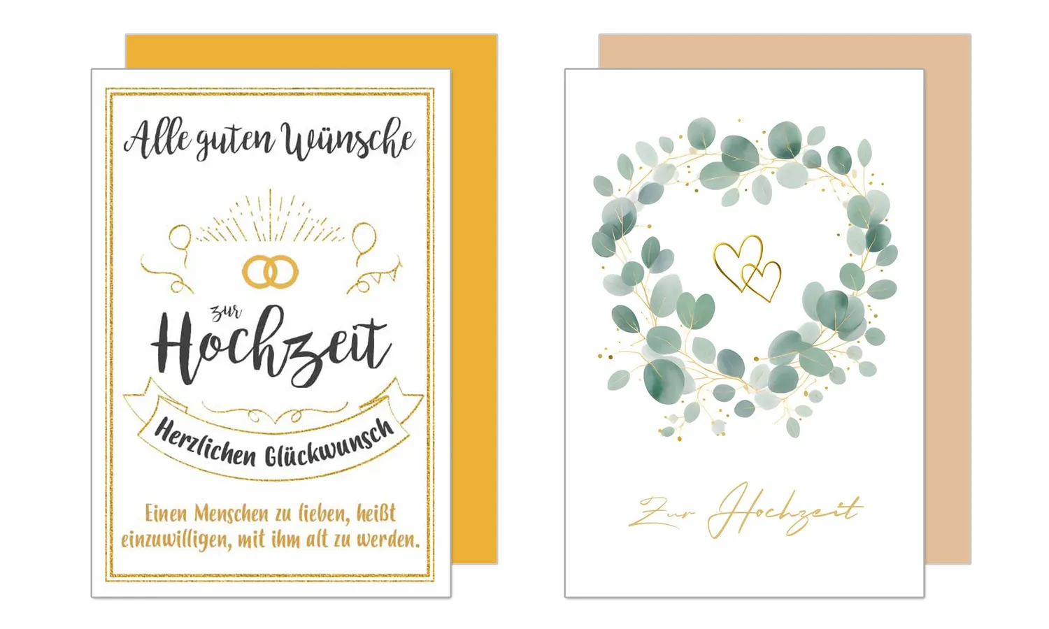 Edition Seidel 20098 huwelijkskaarten set 4 met envelop