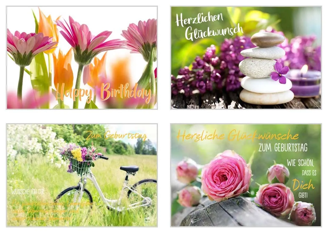 Edition Seidel SW02 Set 3 verjaardagskaarten 20 stuks Happy Birthday