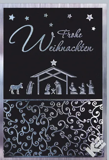 Kurt Eulzer 22-1312 kerstkaart kribbe flock vrolijk kerst