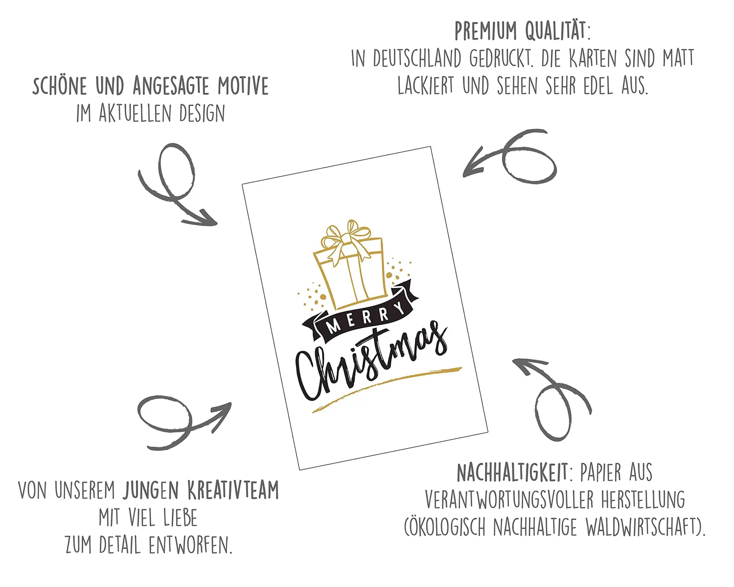 Edition Seidel 21112 kerst postkaarten set van 30 mat