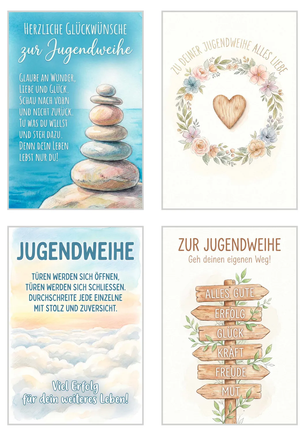 Edition Seidel 33000 jeugdwijding kaarten 12 stuks met envelop