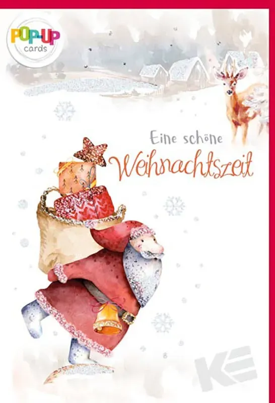 Kurt Eulzer 22-1141 pop-up kerstkaart kerstman 3D