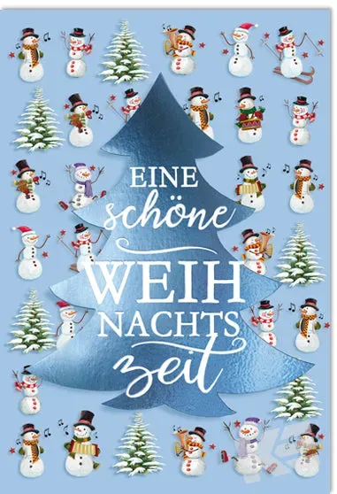 Kurt Eulzer 22-1194 kerstkaart sneeuwmannen reliëf per stuk