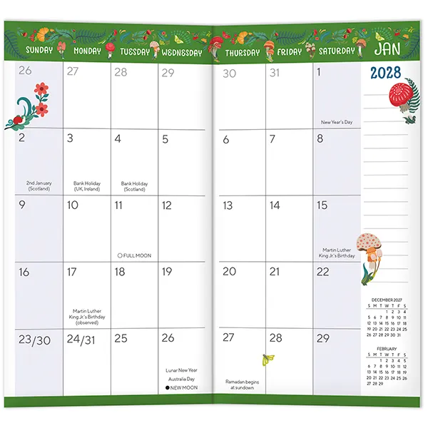 Sellers Publishing Merry Mushrooms 2027 zakagenda pocket