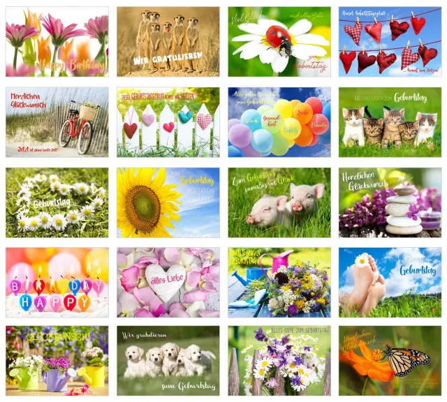 Edition Seidel SW02 verjaardagskaarten set 20 met envelop