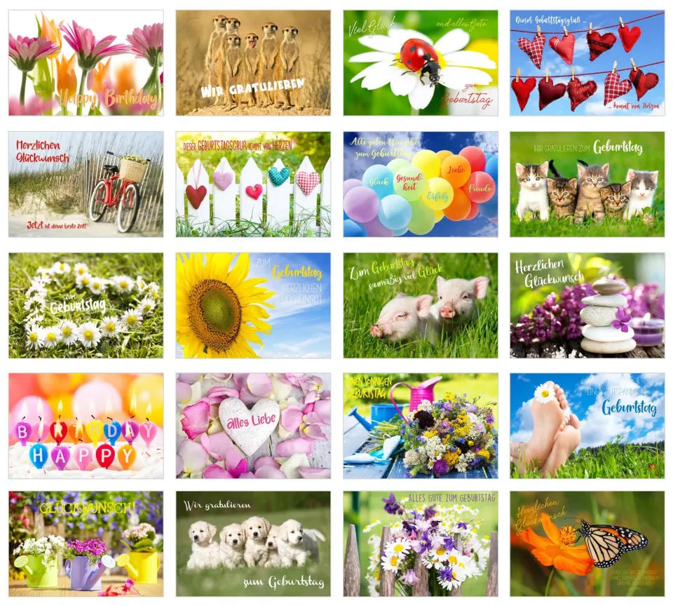 Edition Seidel SW02 verjaardagskaarten set 20 met envelop