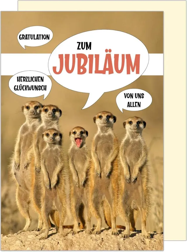 Edition Seidel J127 SW023 jubileumkaart met envelop stokstaartjes