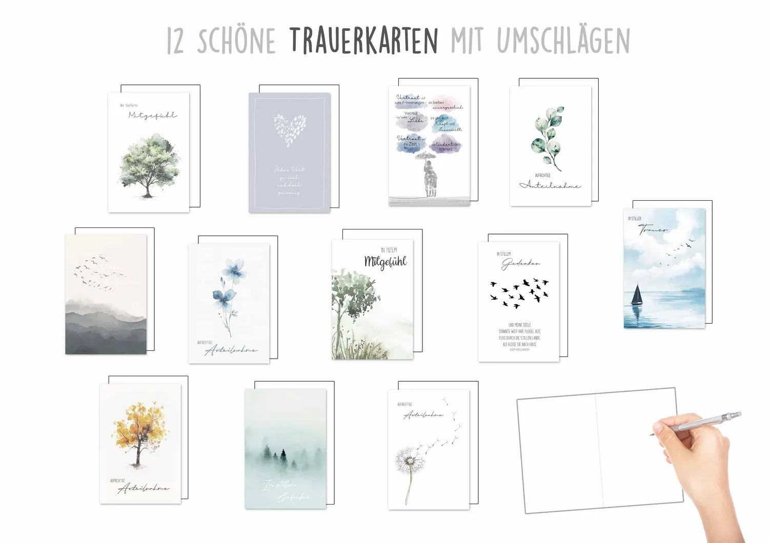 Edition Seidel 29575 condoleancekaarten set van 12